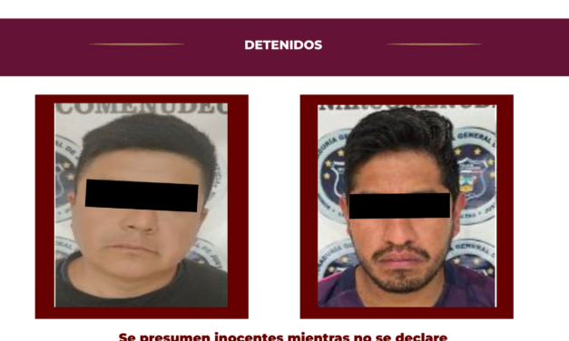 Dos personas detenidas; drogas, armas de fuego y cartuchos útiles asegurados durante cateo de la PGJEH en Pachuca